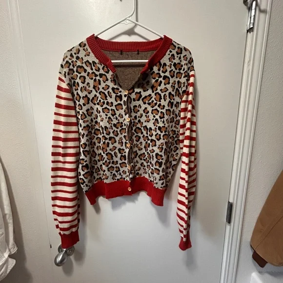 Leopard and Striped Cardigan - Picture 4 of 6